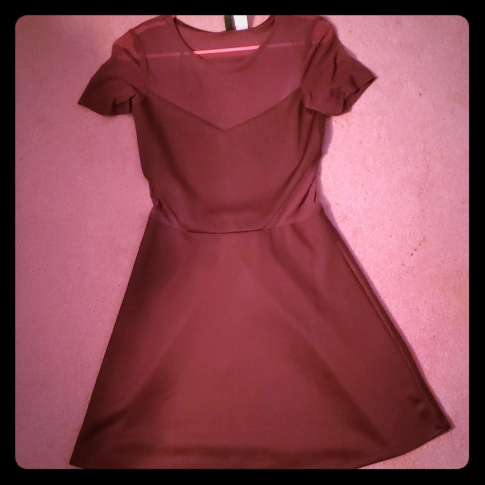 h&m burgundy mesh dress, casual and formal